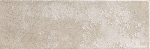 Rectangular beige ceramic tile with a subtle, textured, rough surface pattern.