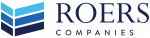 Logo for Roers Companies featuring a geometric icon of blue chevrons.